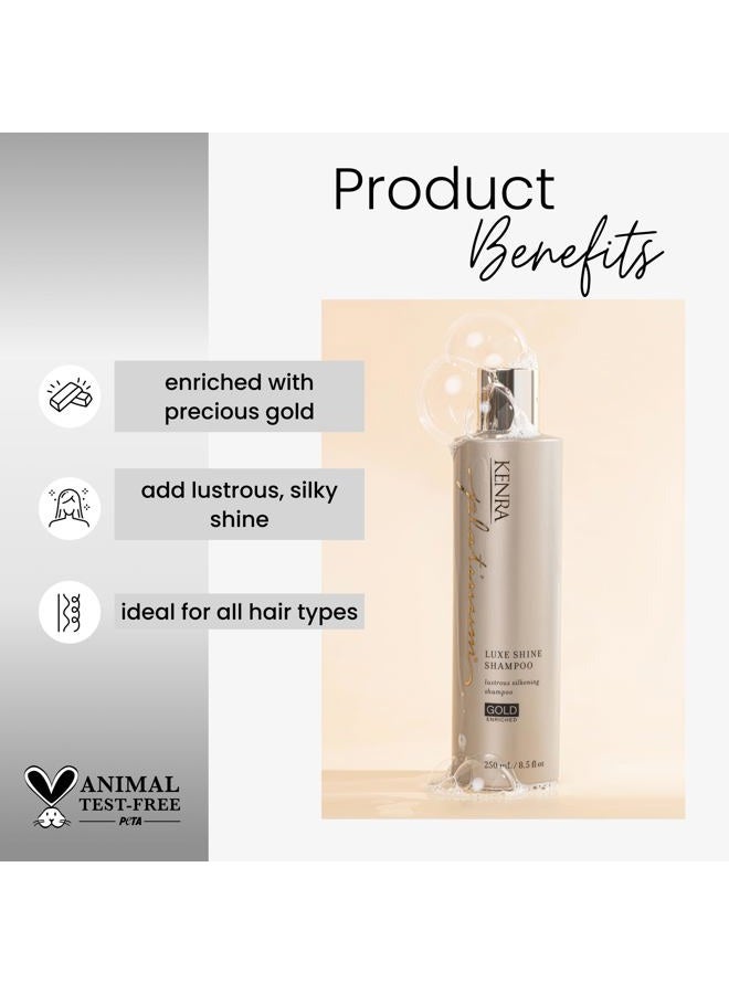 Kenra Platinum Luxe Shine Shampoo/Conditioner | Gold Enriched | All Hair Types | 8.5 fl. Oz (Set) - Image 2